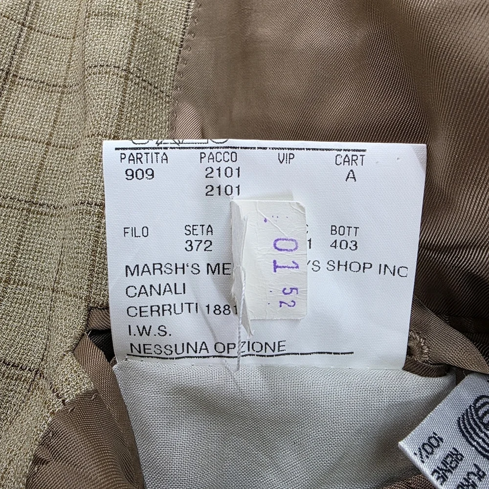 Quiet Luxury Canali Wool Blazer Mens 52L Tan Plaid Made in Italy Sport Coat - Picture 7 of 16